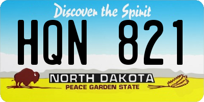 ND license plate HQN821