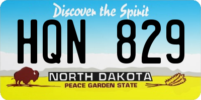 ND license plate HQN829