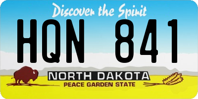 ND license plate HQN841
