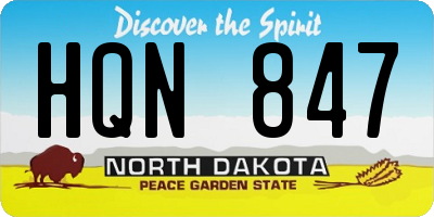 ND license plate HQN847