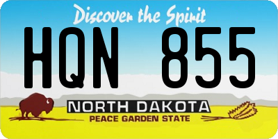 ND license plate HQN855
