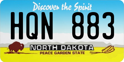 ND license plate HQN883