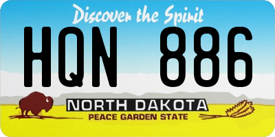 ND license plate HQN886