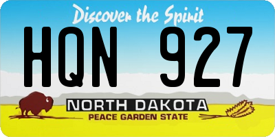 ND license plate HQN927