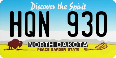 ND license plate HQN930