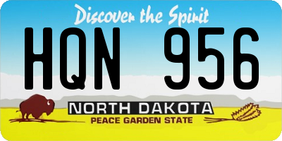 ND license plate HQN956