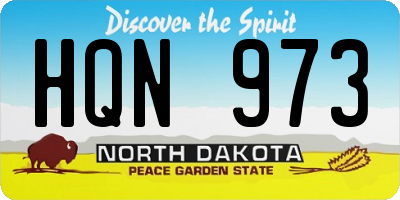 ND license plate HQN973