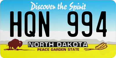 ND license plate HQN994