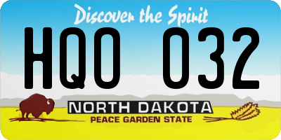 ND license plate HQO032