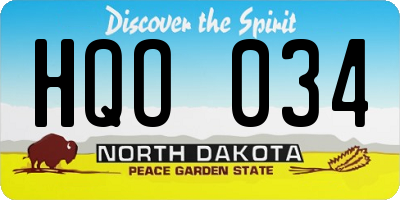 ND license plate HQO034