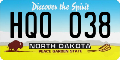 ND license plate HQO038