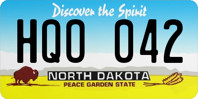 ND license plate HQO042