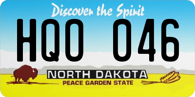 ND license plate HQO046