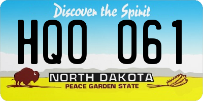 ND license plate HQO061