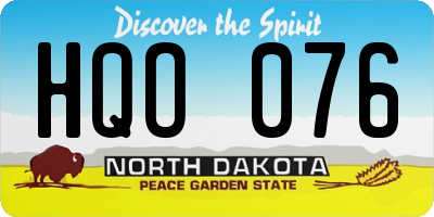 ND license plate HQO076