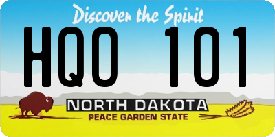 ND license plate HQO101