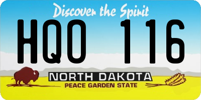 ND license plate HQO116