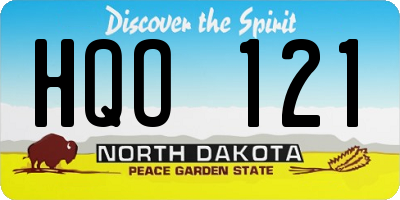 ND license plate HQO121