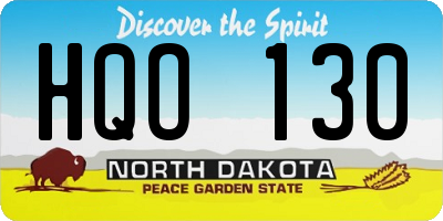 ND license plate HQO130