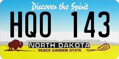 ND license plate HQO143