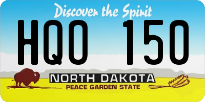 ND license plate HQO150
