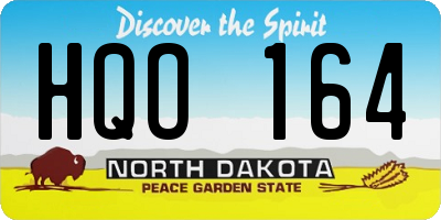 ND license plate HQO164