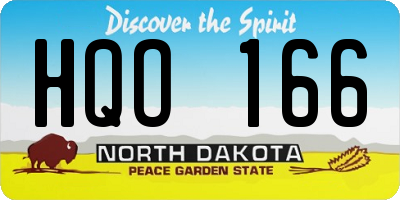 ND license plate HQO166