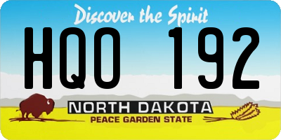 ND license plate HQO192