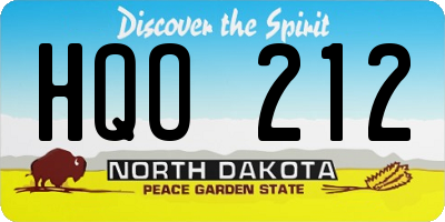 ND license plate HQO212