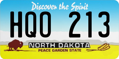 ND license plate HQO213