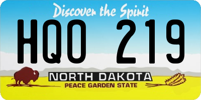 ND license plate HQO219