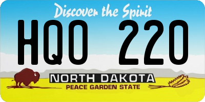ND license plate HQO220