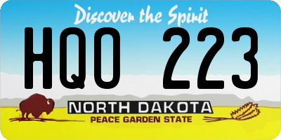 ND license plate HQO223