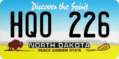 ND license plate HQO226