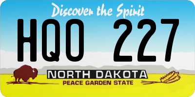 ND license plate HQO227