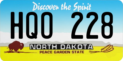 ND license plate HQO228