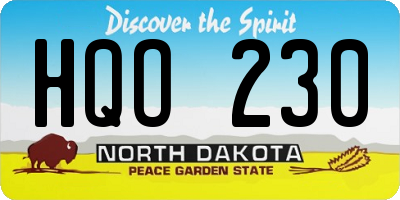 ND license plate HQO230