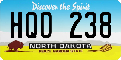 ND license plate HQO238