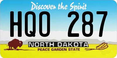 ND license plate HQO287