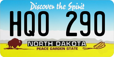 ND license plate HQO290
