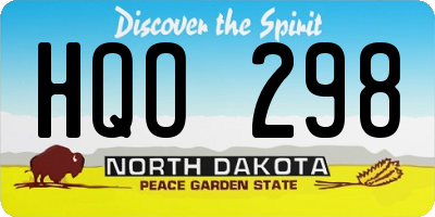 ND license plate HQO298