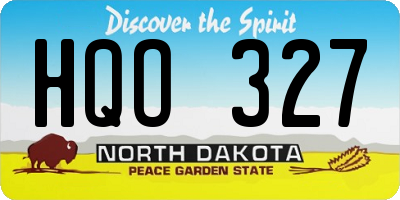 ND license plate HQO327
