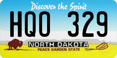 ND license plate HQO329
