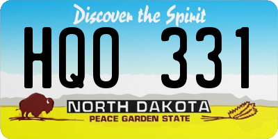 ND license plate HQO331