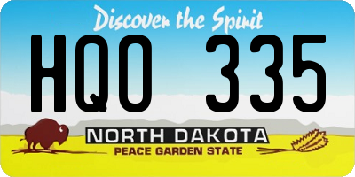ND license plate HQO335