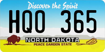 ND license plate HQO365