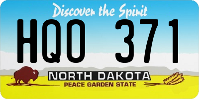 ND license plate HQO371