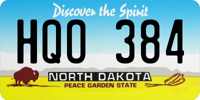 ND license plate HQO384