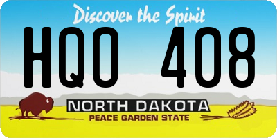 ND license plate HQO408