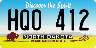 ND license plate HQO412